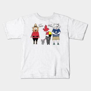 Happy Kitten Canada Day! Kids T-Shirt